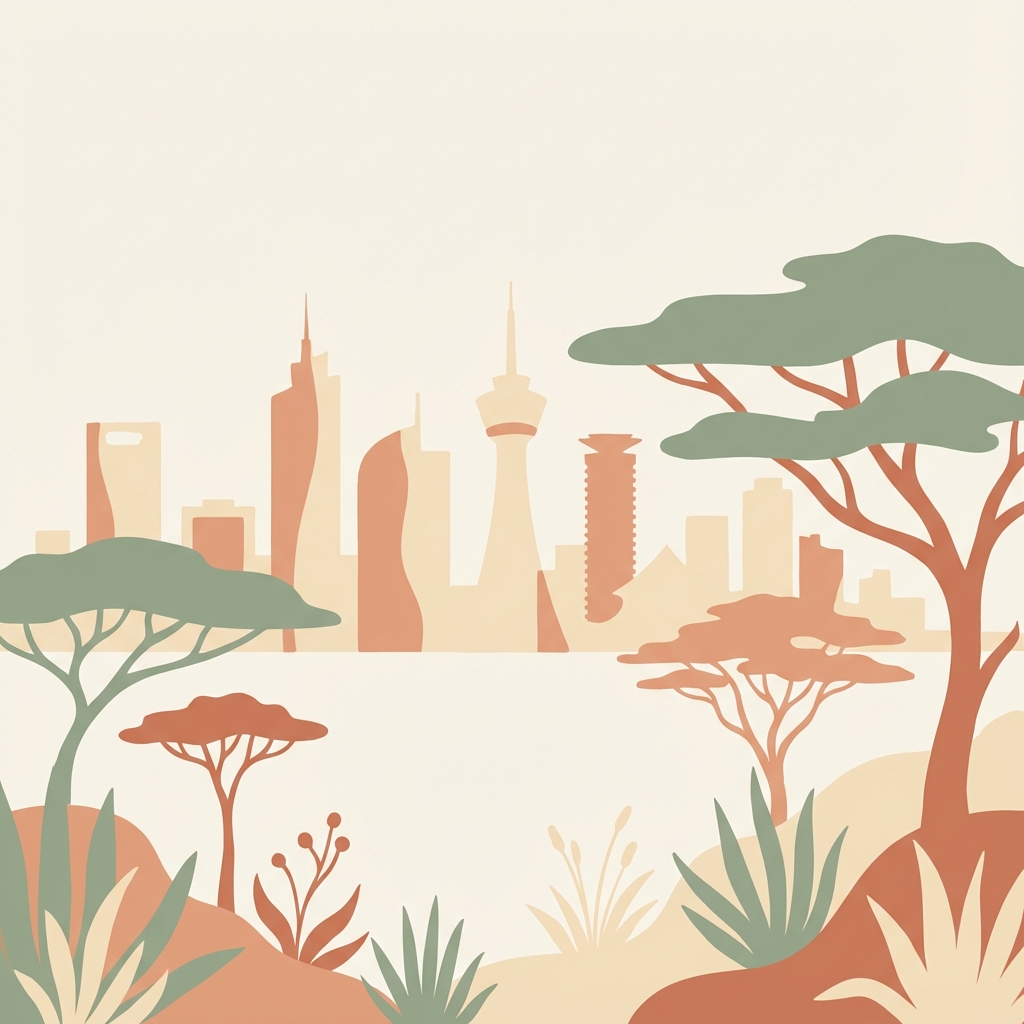 Nairobi Skyline and Savannah